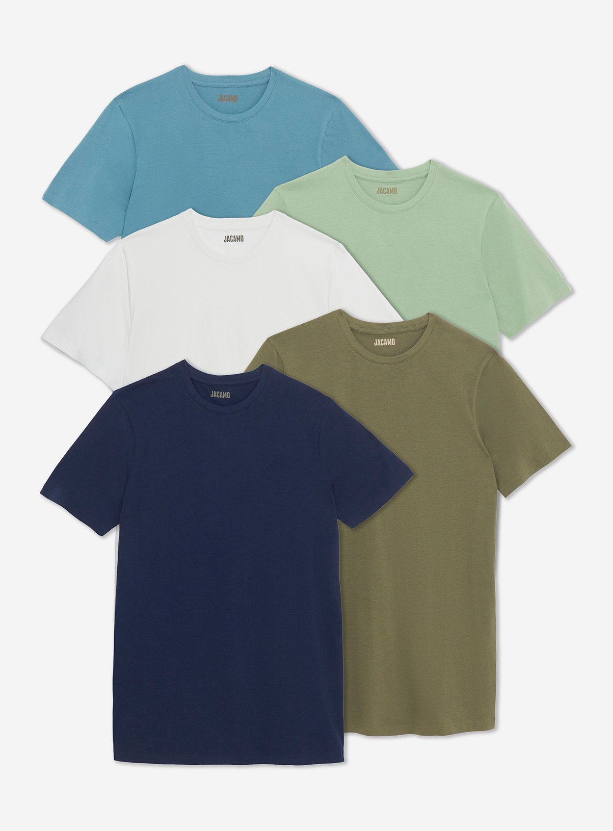 JACAMO 5 Pack Crew Neck T-Shirt Extra Long 1XL - Image 5 thumbnail